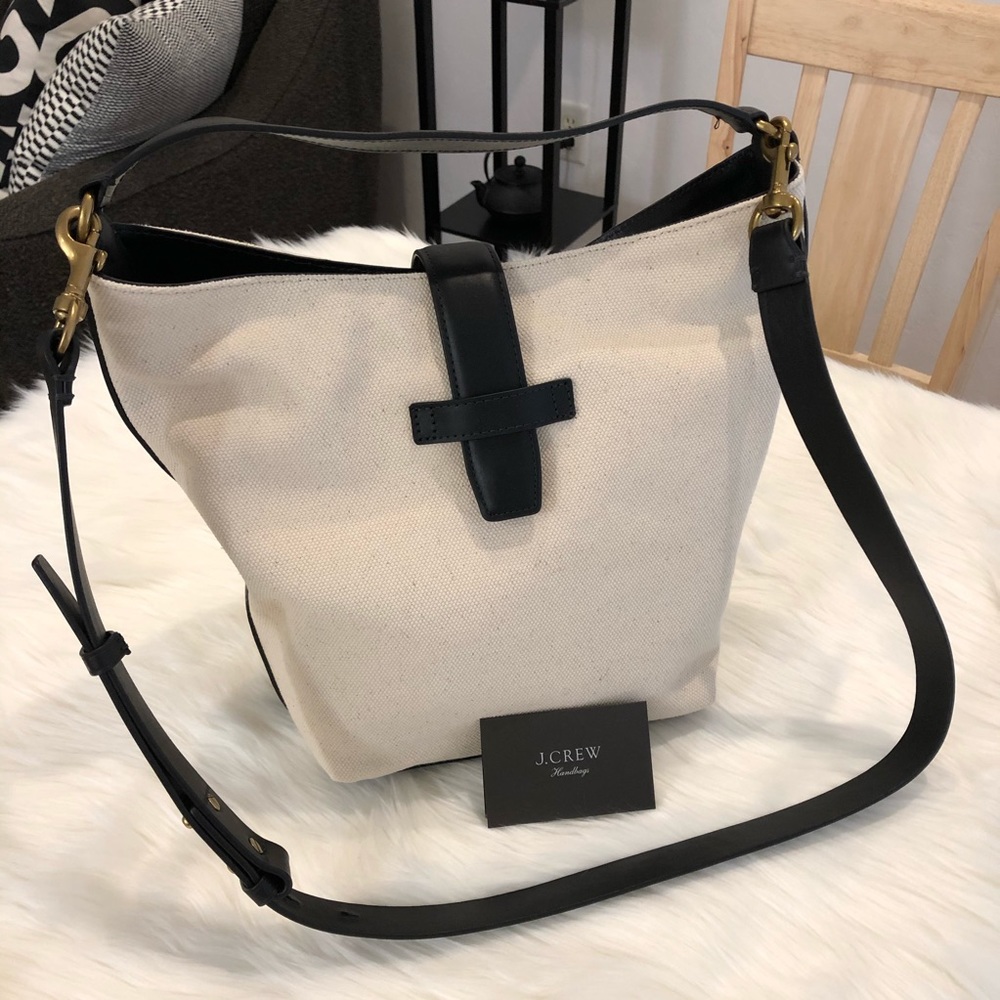 J. CREW Signet Canvas Hobo Bag